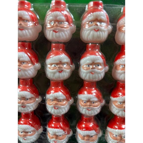 Vtg Plastic Santa Clause Twinkle Light Covers Set of 20 Christmas Decor NOS - Picture 2 of 4